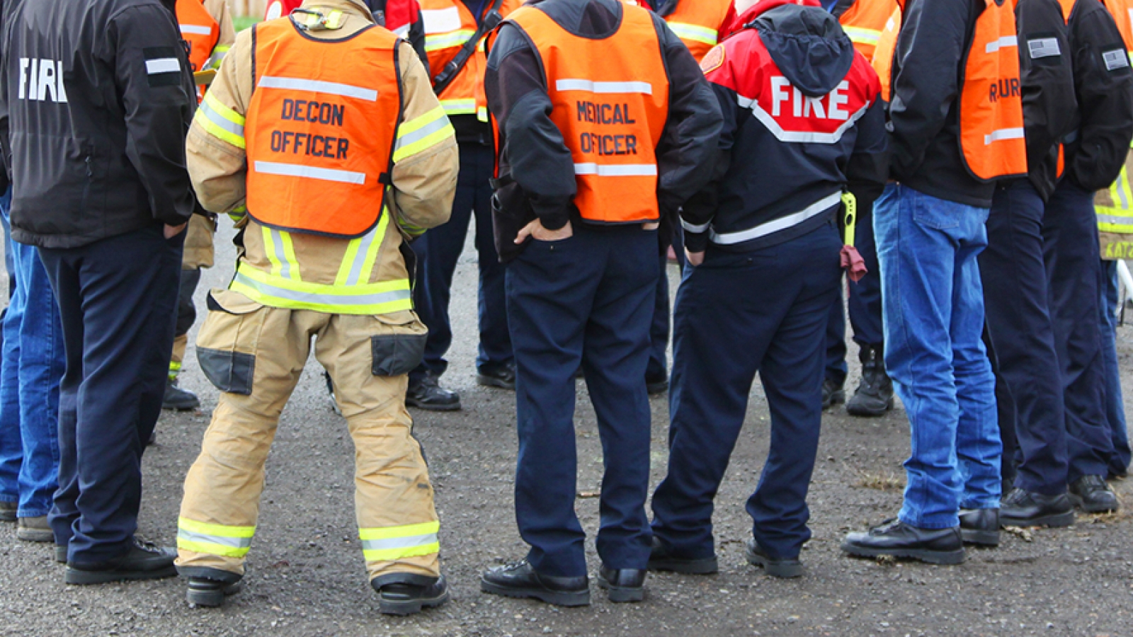 a group of emergency responders at a briefing