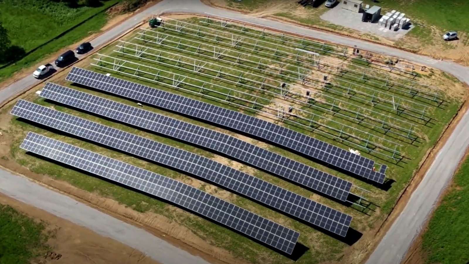 aerial view of the first section of the solar share facility