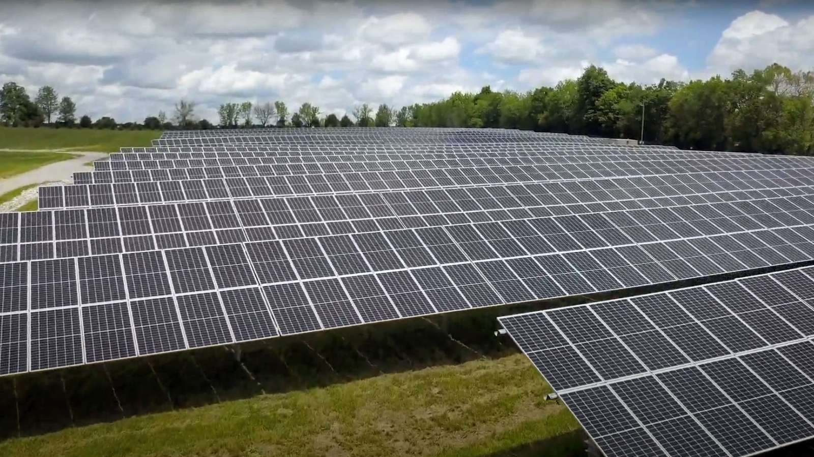 a section of solar arrays at our solar share facility